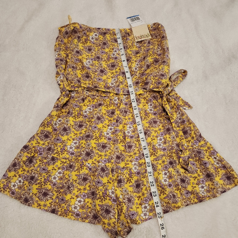 Be Bop XL Yellow Floral Romper
